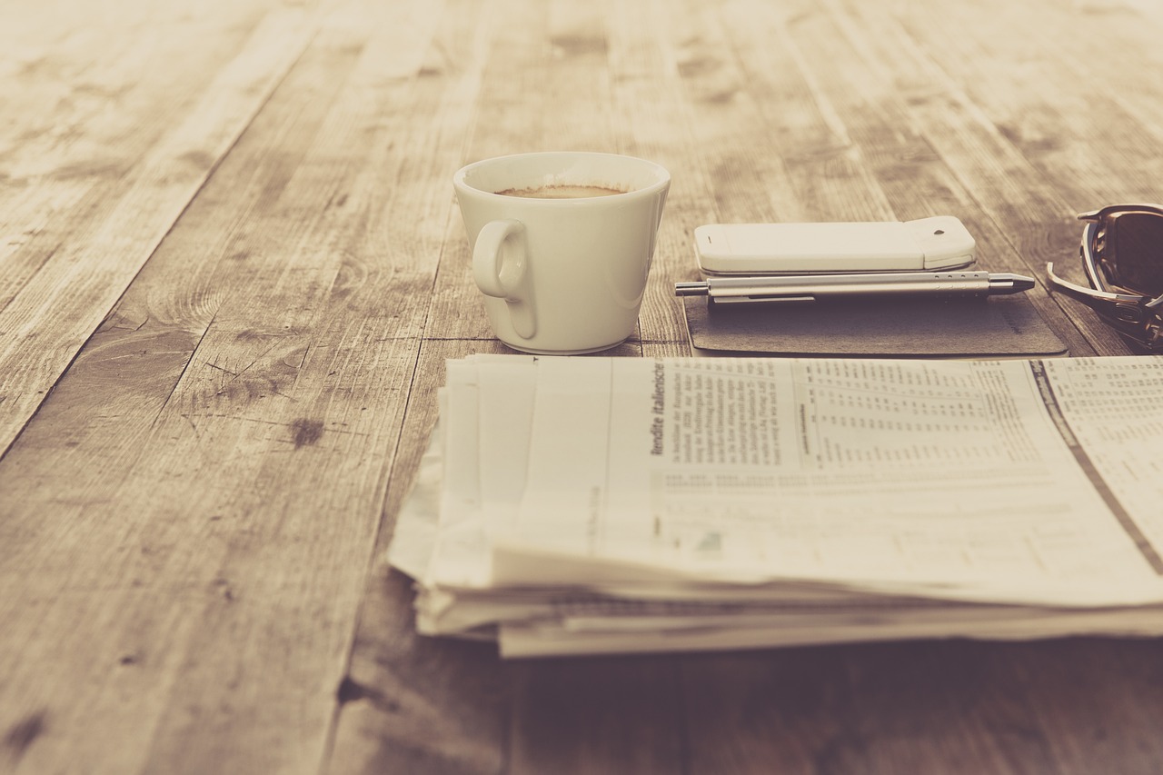 newspaper coffee vintage retro 595478
